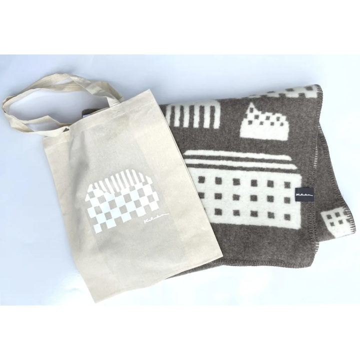 undyed+ ひざ掛け毛布【モザイク街】無染色ウール | SIMPLife