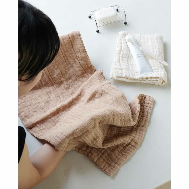 かやオーガニックフェイスタオル【茶綿】綿100% | SIMPLife