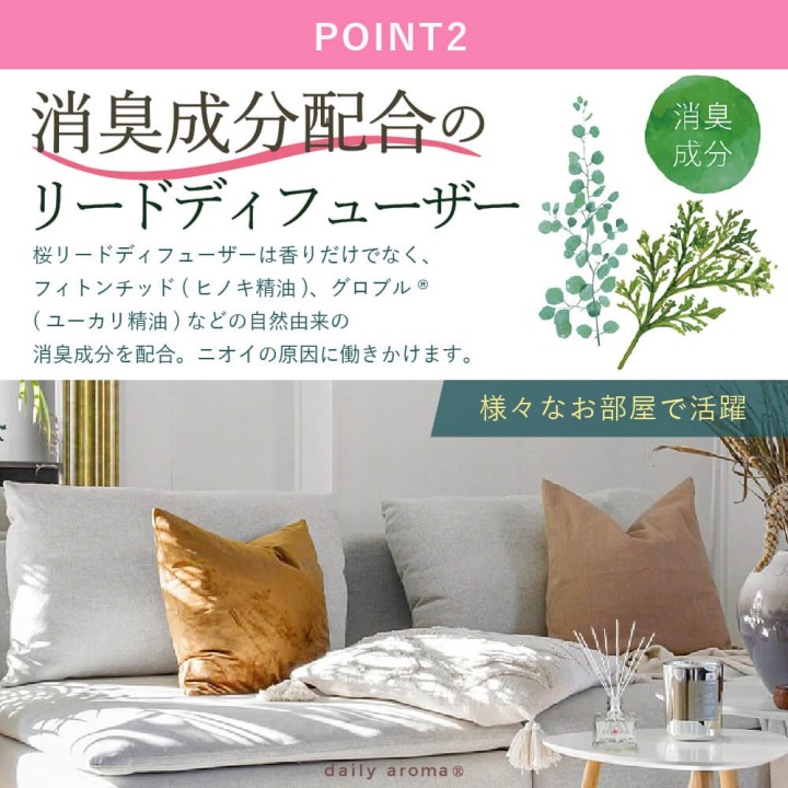 和の香りで消臭 リードディフューザー【桜】| SIMPLife