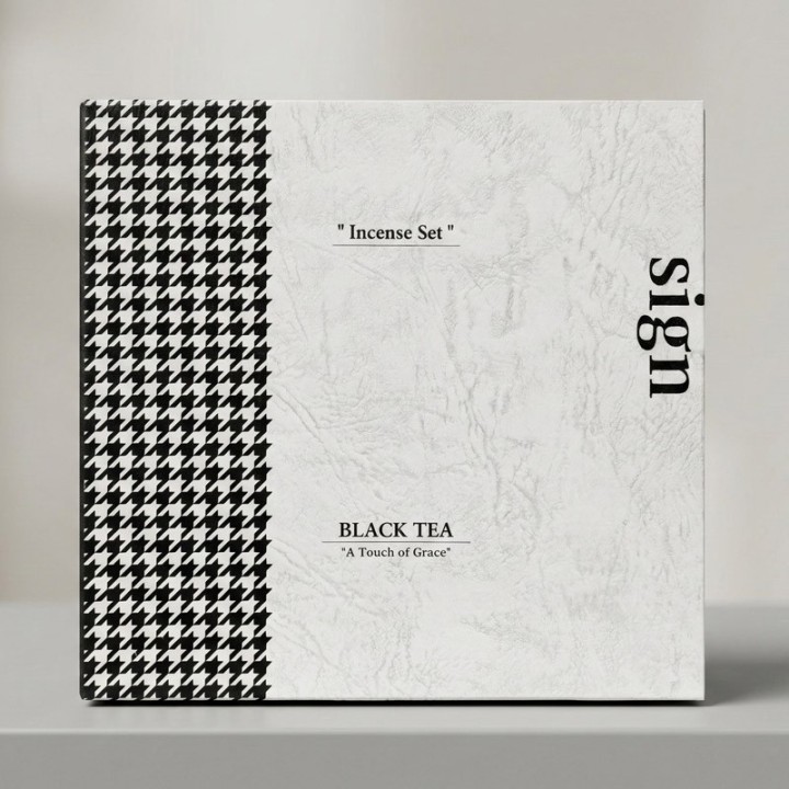 Sign 香炉ギフトセット お香30本＆グラス付き グリーン/ブラック | SIMPLife