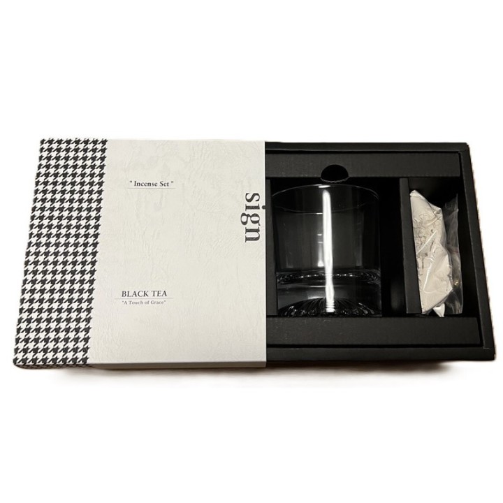 Sign 香炉ギフトセット お香30本＆グラス付き グリーン/ブラック | SIMPLife