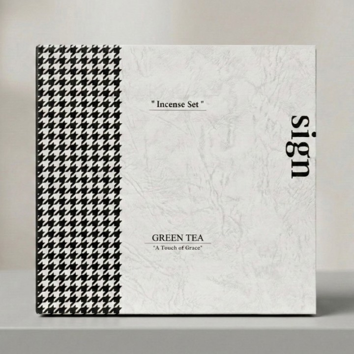 Sign 香炉ギフトセット お香30本＆グラス付き グリーン/ブラック | SIMPLife